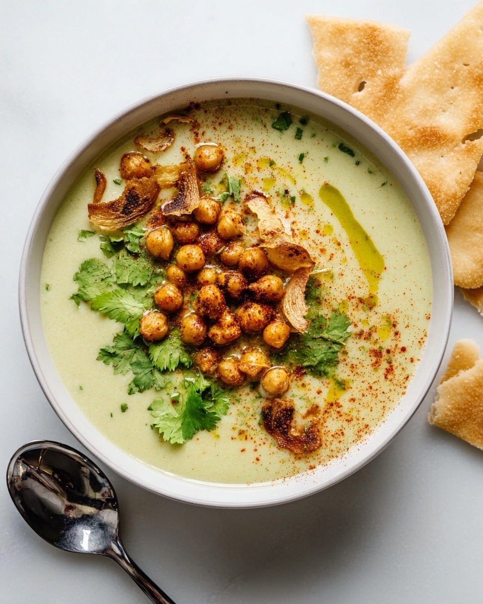 Hummus Soup With Crispy Chickpeas Recipe - Recipe Image