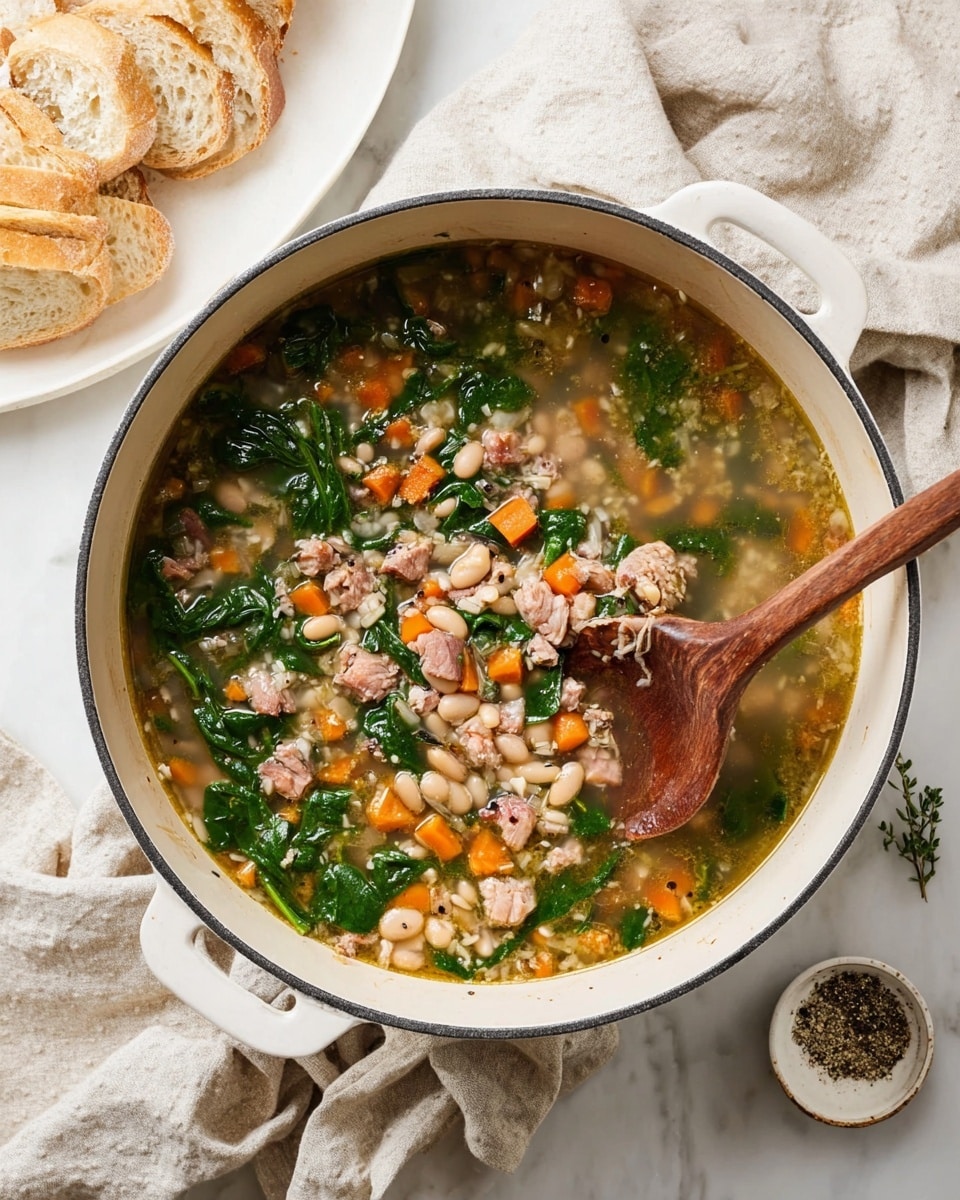 Ham and Bean Soup with Spinach and Italian Seasoning Recipe - Recipe Image