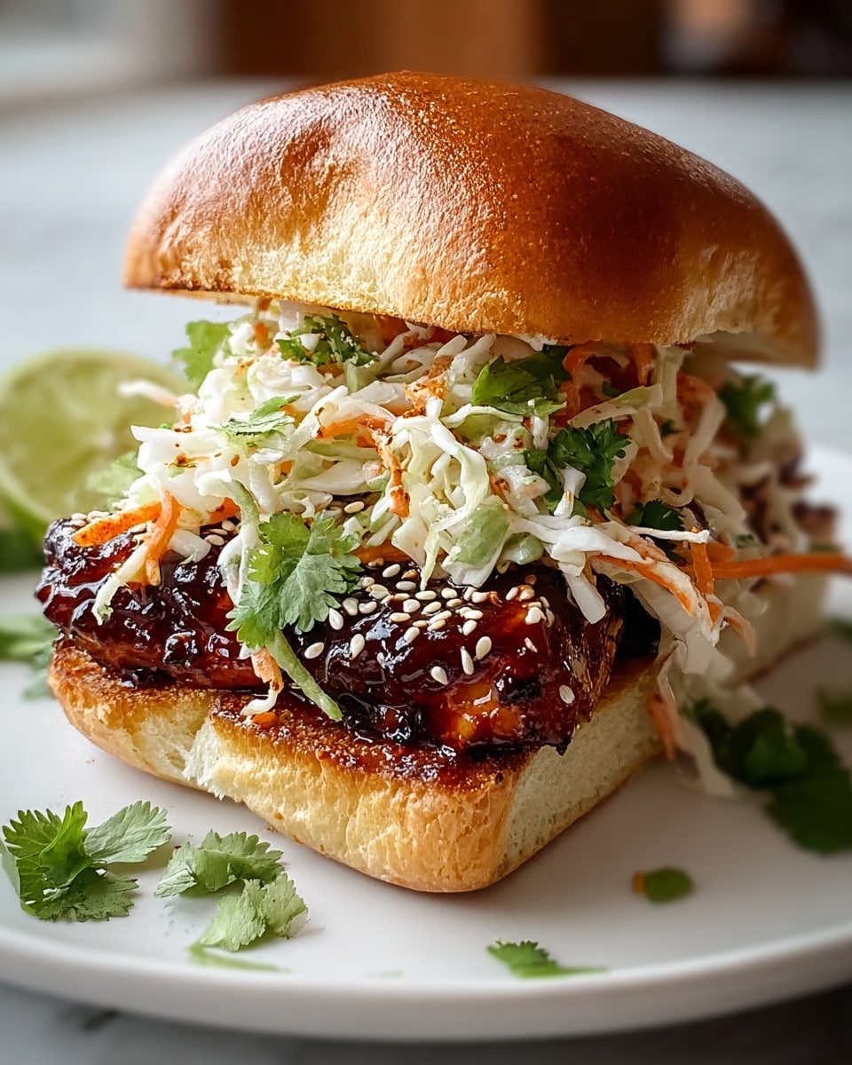 Spicy Korean BBQ Chicken Sandwich with Crispy Slaw Recipe