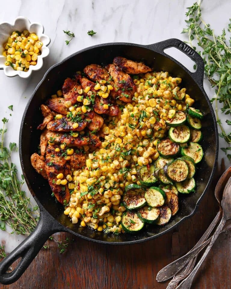 Garlic Butter Chicken with Zucchini and Corn – One-Pan, 30-Minute Meal Recipe