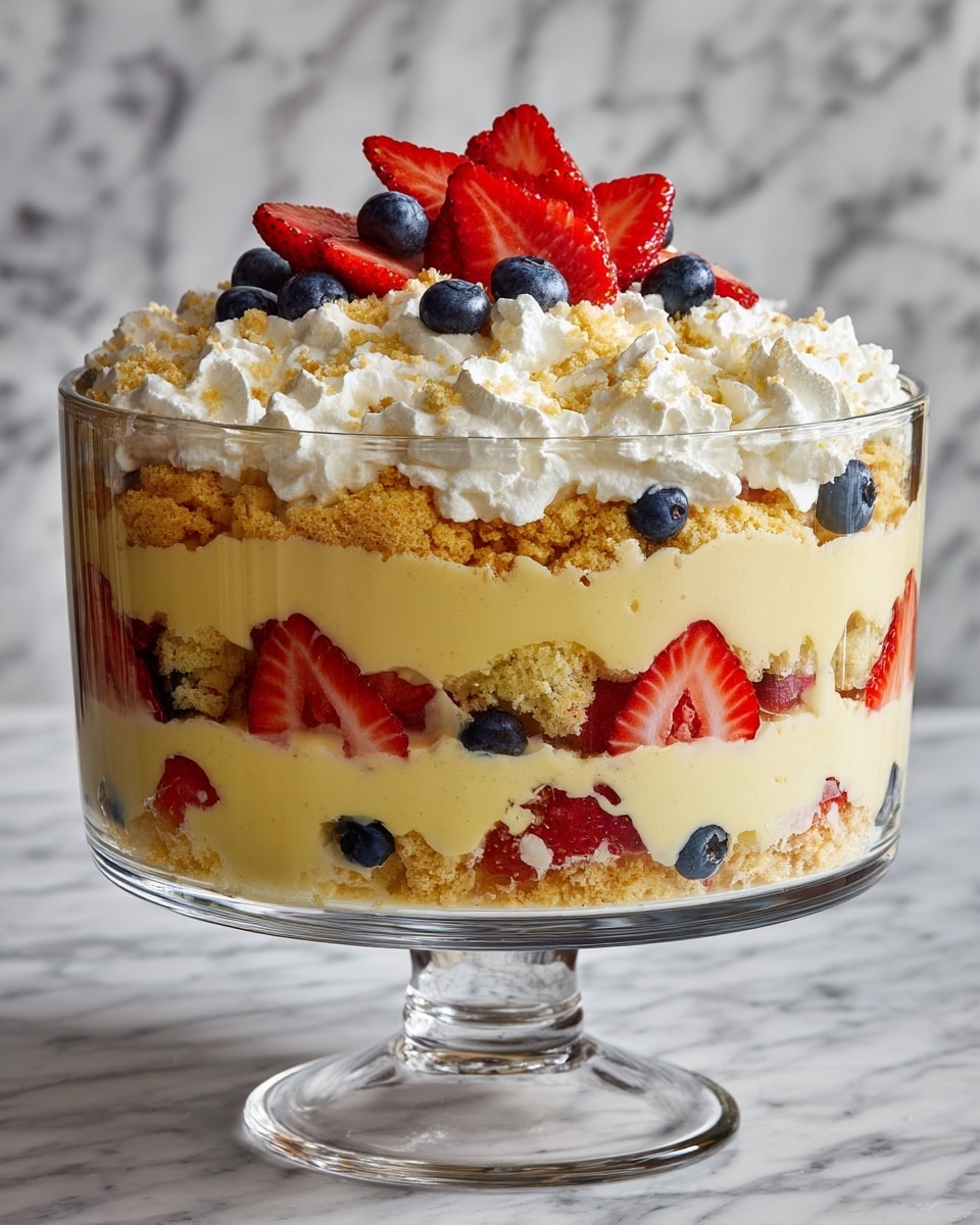 4th of July White Chocolate Berry Trifle Recipe - Recipe Image