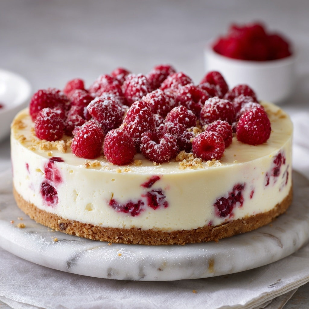 Indulgent White Chocolate Raspberry Cheesecake Bliss Recipe - Recipe Image