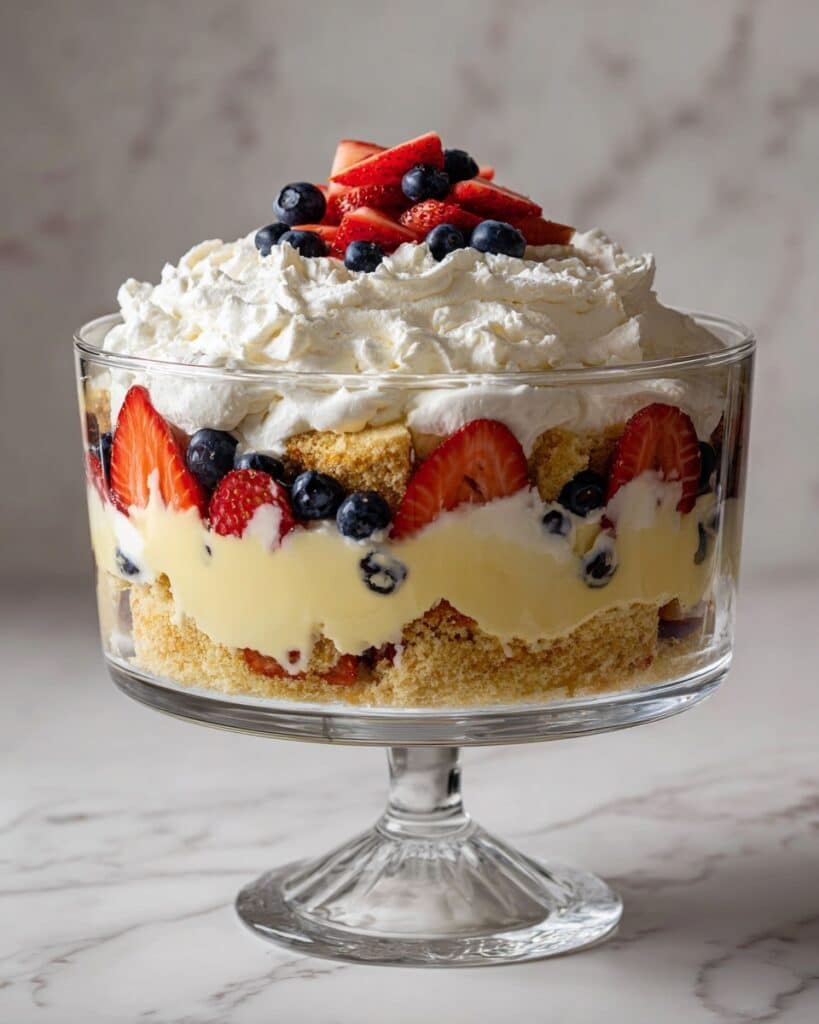 4th of July White Chocolate Berry Trifle Recipe