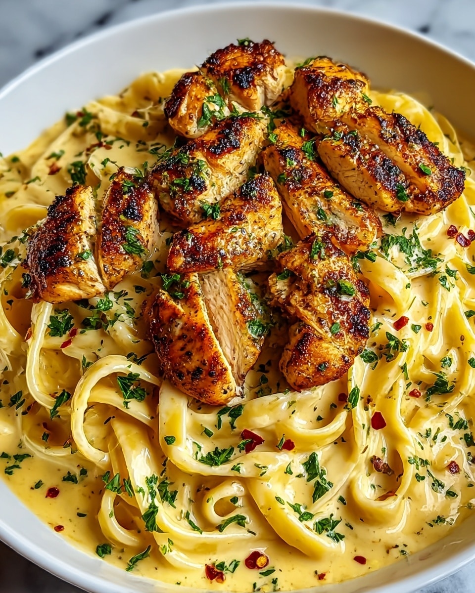 Indulgent Creamy Mozzarella Chicken Linguine in Garlic Cajun Butter Recipe - Recipe Image