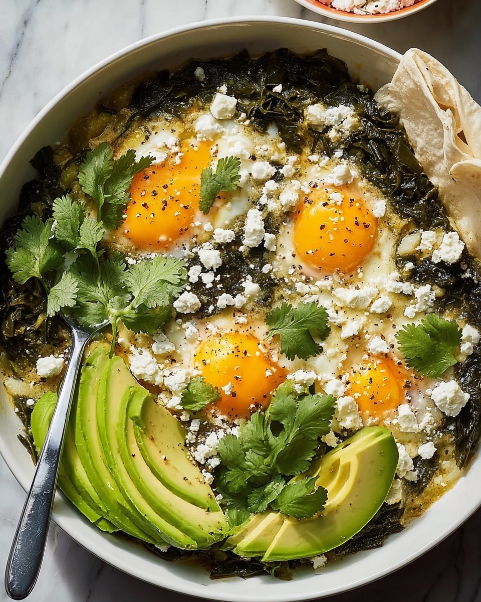 Green Shakshuka with Tomatillos, Swiss Chard, and Fresh Herbs Recipe - Recipe Image