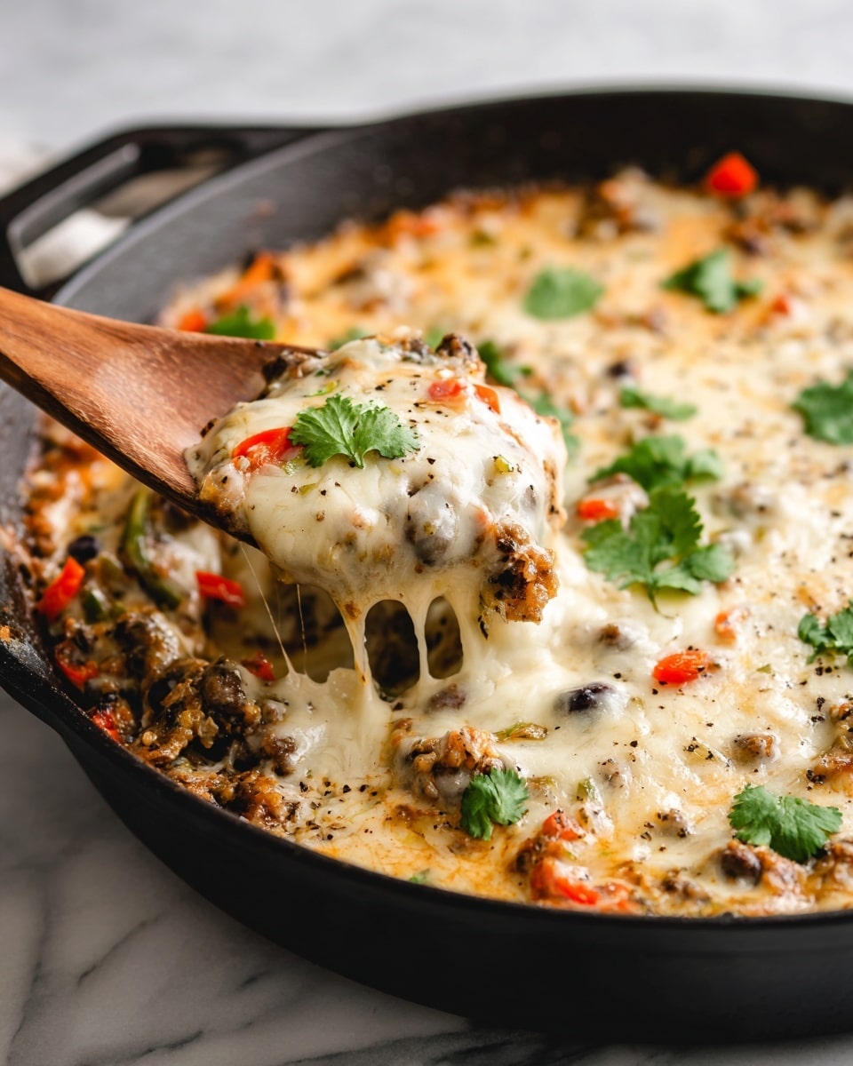 Cheesy Chicken Fajita Casserole with Bell Peppers and Homestyle Spices Recipe - Recipe Image