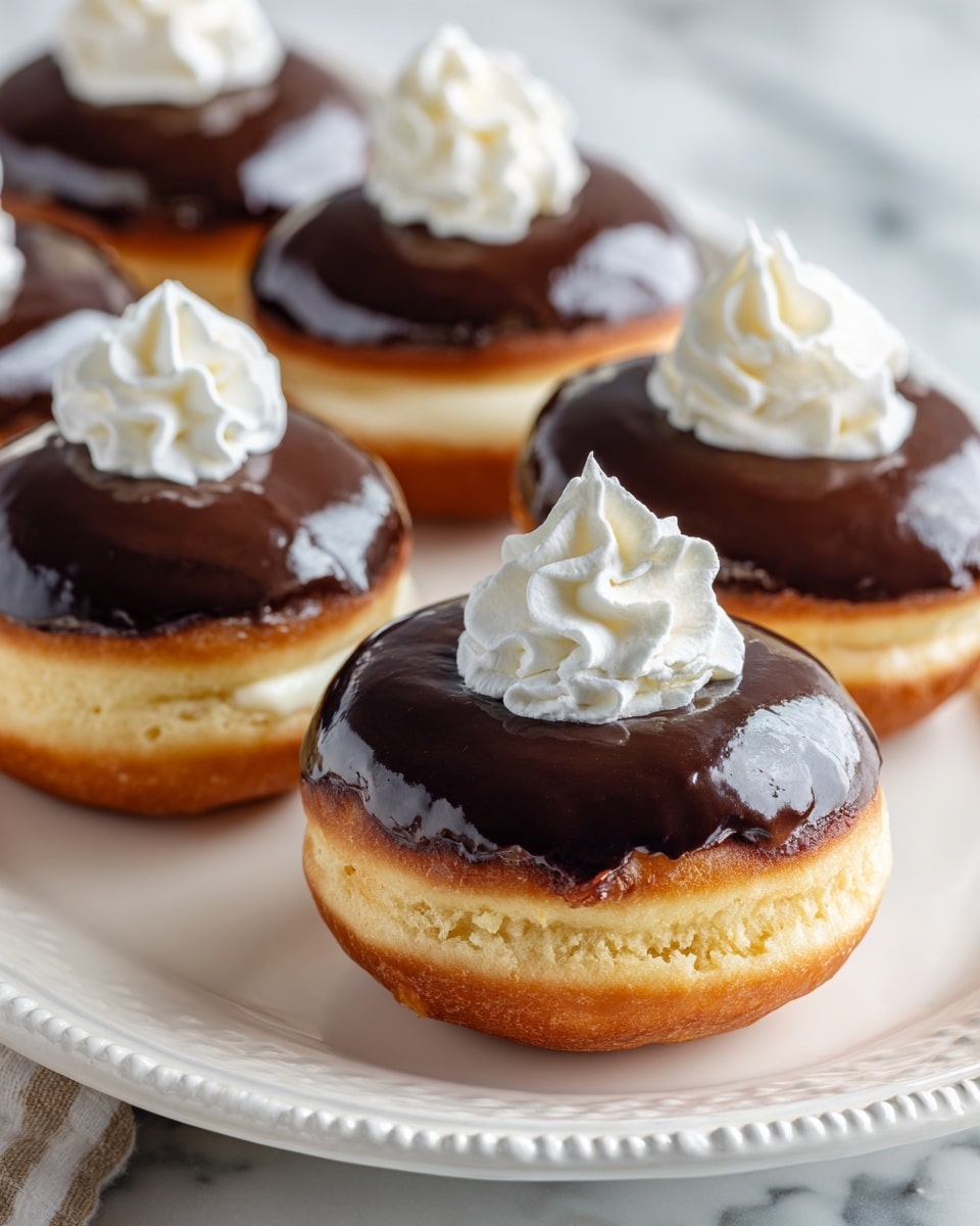 Deconstructed Boston Cream Donuts with Chocolate Ganache and Vanilla Cream Recipe - Recipe Image