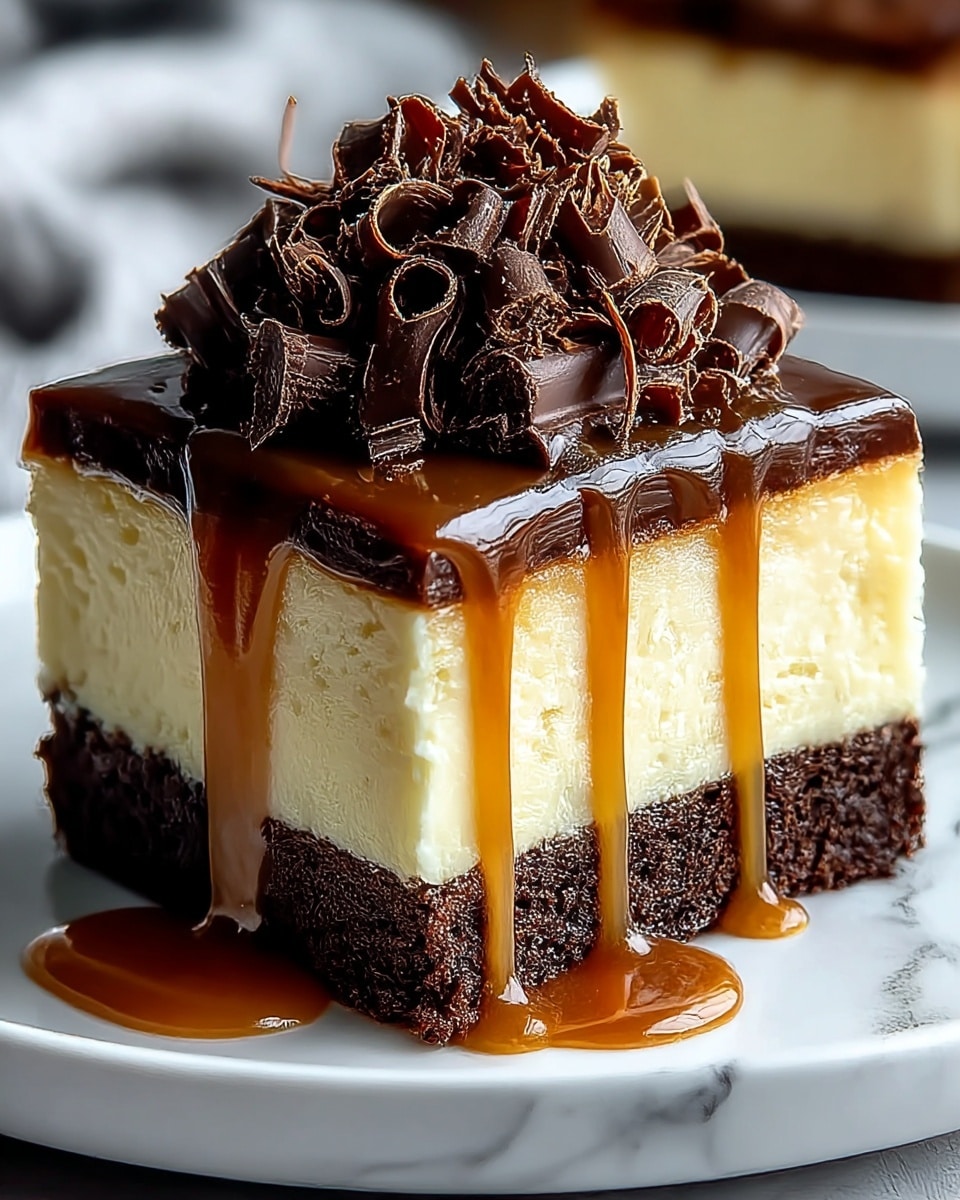 Irresistible Caramel Brownie Cheesecake You'll Crave Forever Recipe - Recipe Image
