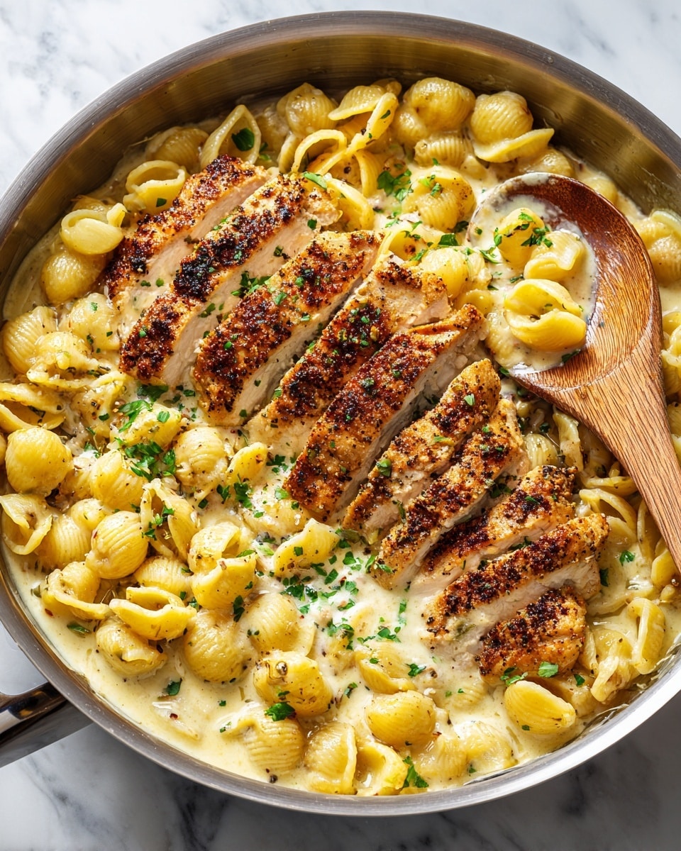 Creamy Chicken Pasta with Garlic, Parmesan, and White Wine Recipe