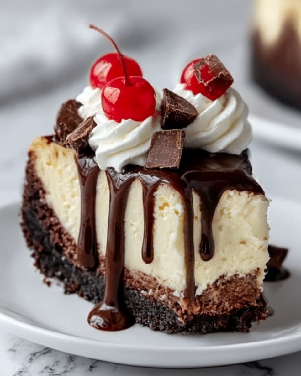 Hot Fudge Sundae Brownie Cheesecake Recipe - Recipe Image