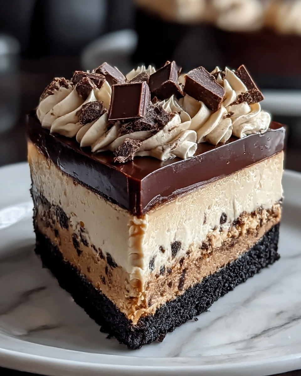 Triple Chocolate Cheesecake Decadent Layered Dessert Recipe - Recipe Image