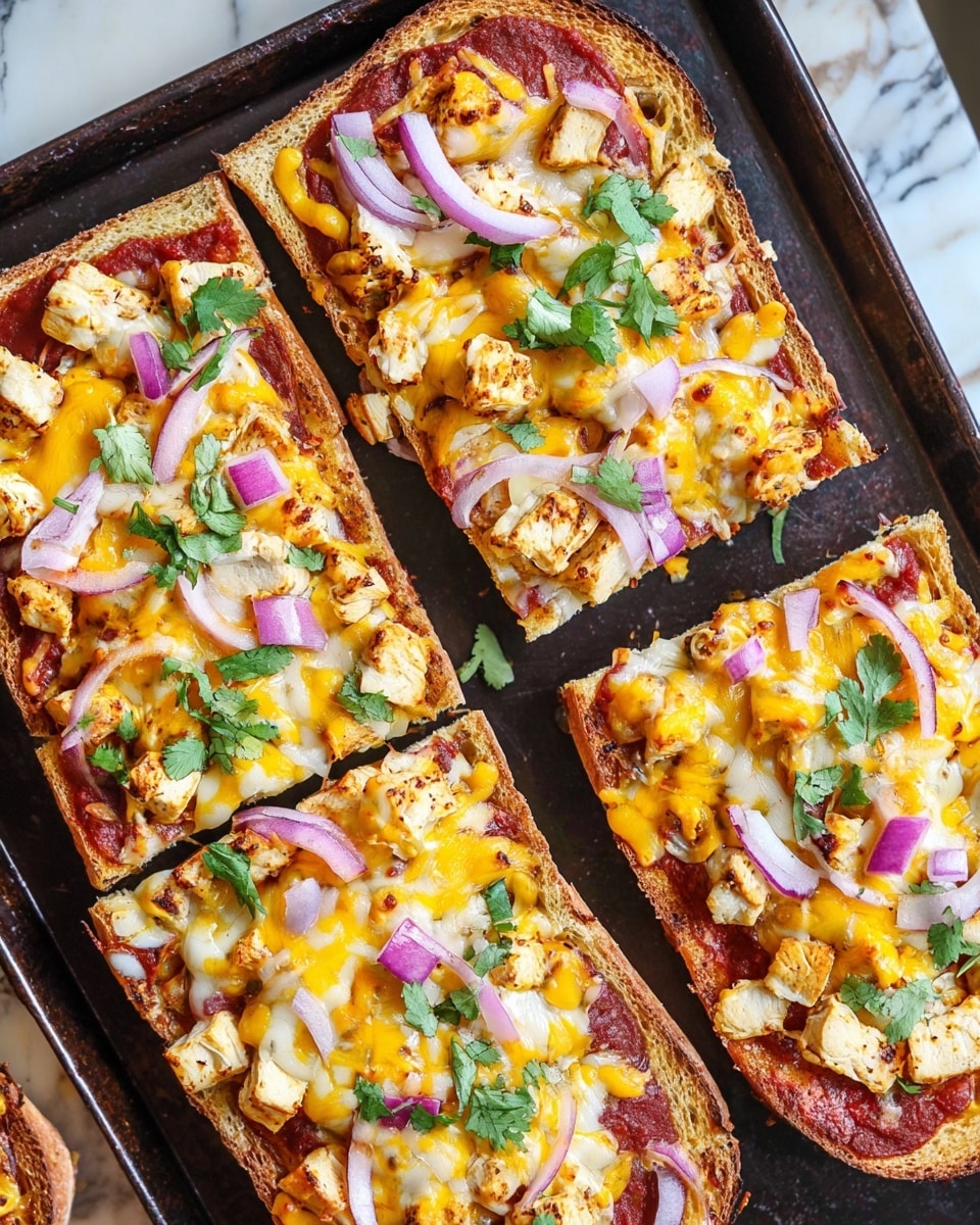 BBQ Chicken French Bread Pizza Recipe - Recipe Image