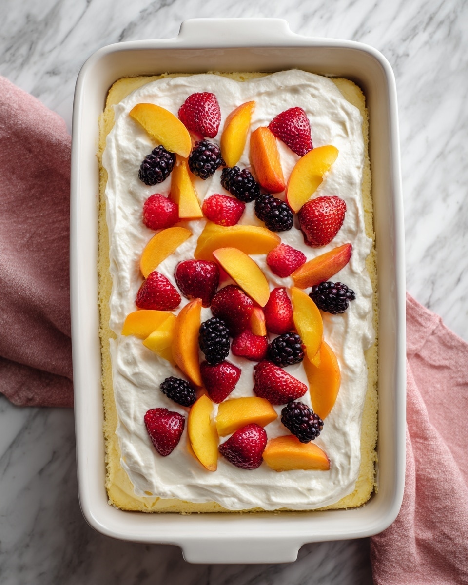 Easy Summer Cake with Fruit & Cream Recipe - Recipe Image