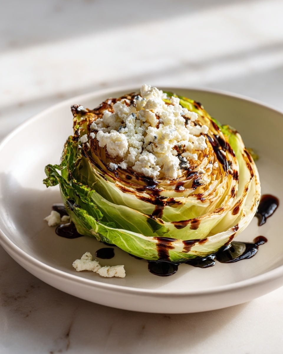 Air Fryer Cabbage Steaks with Goat Cheese and Balsamic Glaze Recipe - Recipe Image